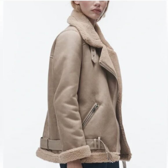 NWT Zara double faced jacket taupe - Picture 8 of 12